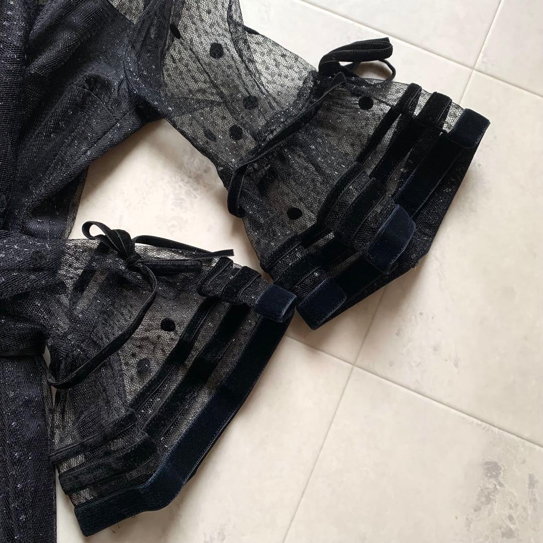 美品♡レリアン ドットレース ドレス ワンピース ウエストリボン ロング 9