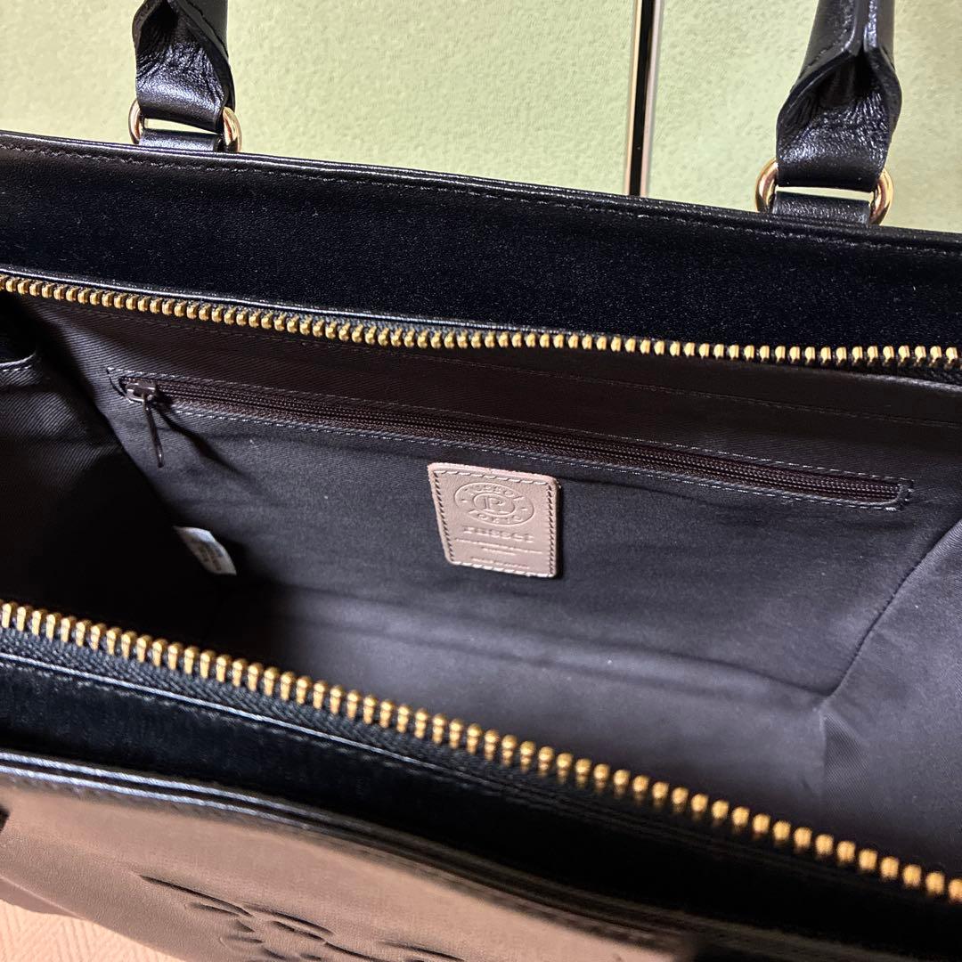 ラシット　2wayハンドバッグ　黒　ブラック　レザー