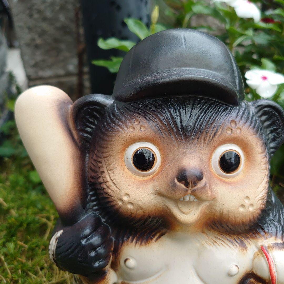 釣り師狸（タヌキ）置物/ たぬきの剥製 釣り師狸（タヌキ）置物