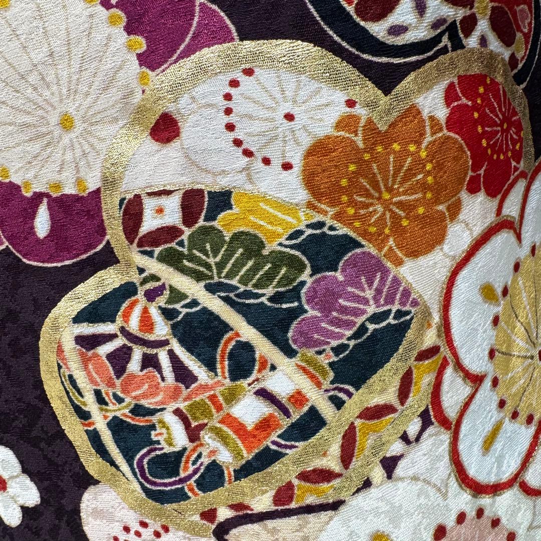 振袖7点フルセット 京都きもの友禅 金駒刺繍 金彩 松 梅紋様 成人