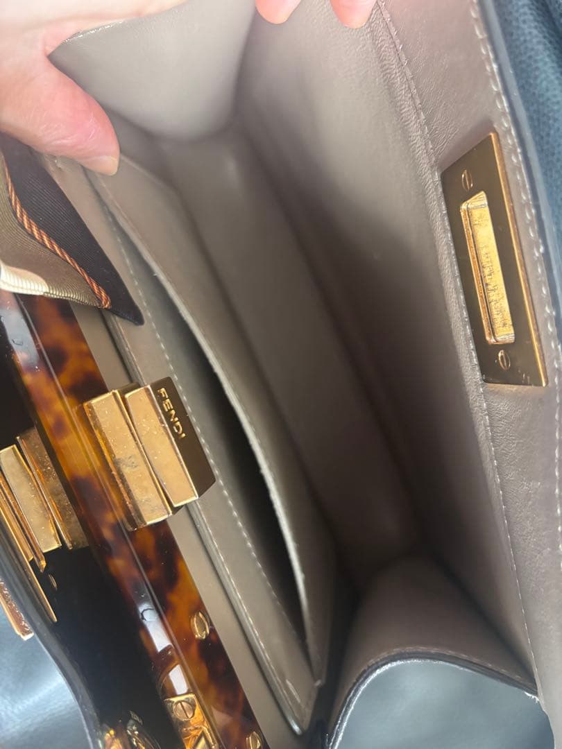 FENDI フェンディ　アイシーユー　ショルダーバック　ハンドバック　ベージュ