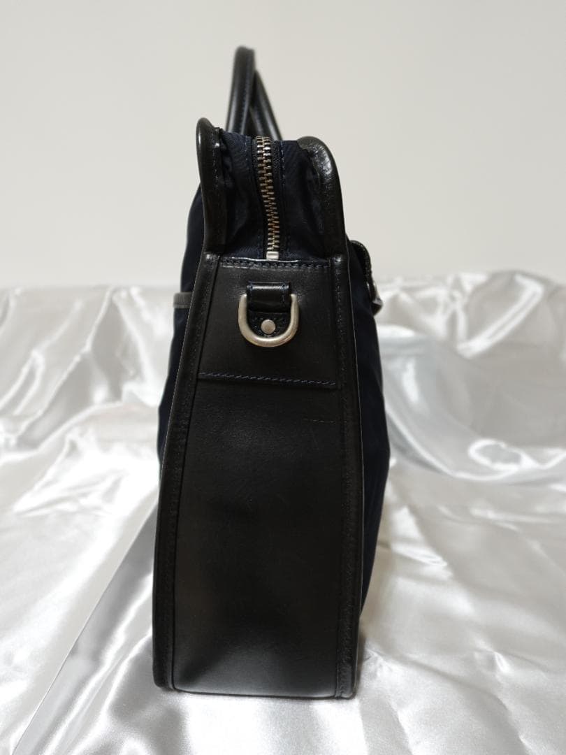 フェリージ Felisi ２wayビジネスバッグ ネイビー 本革・ナイロン