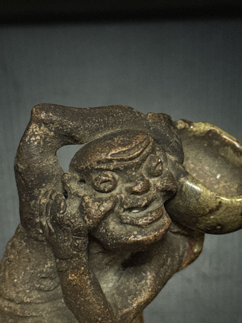 平安 名人 村田永翁 造 彩色羅漢図 香立 置物