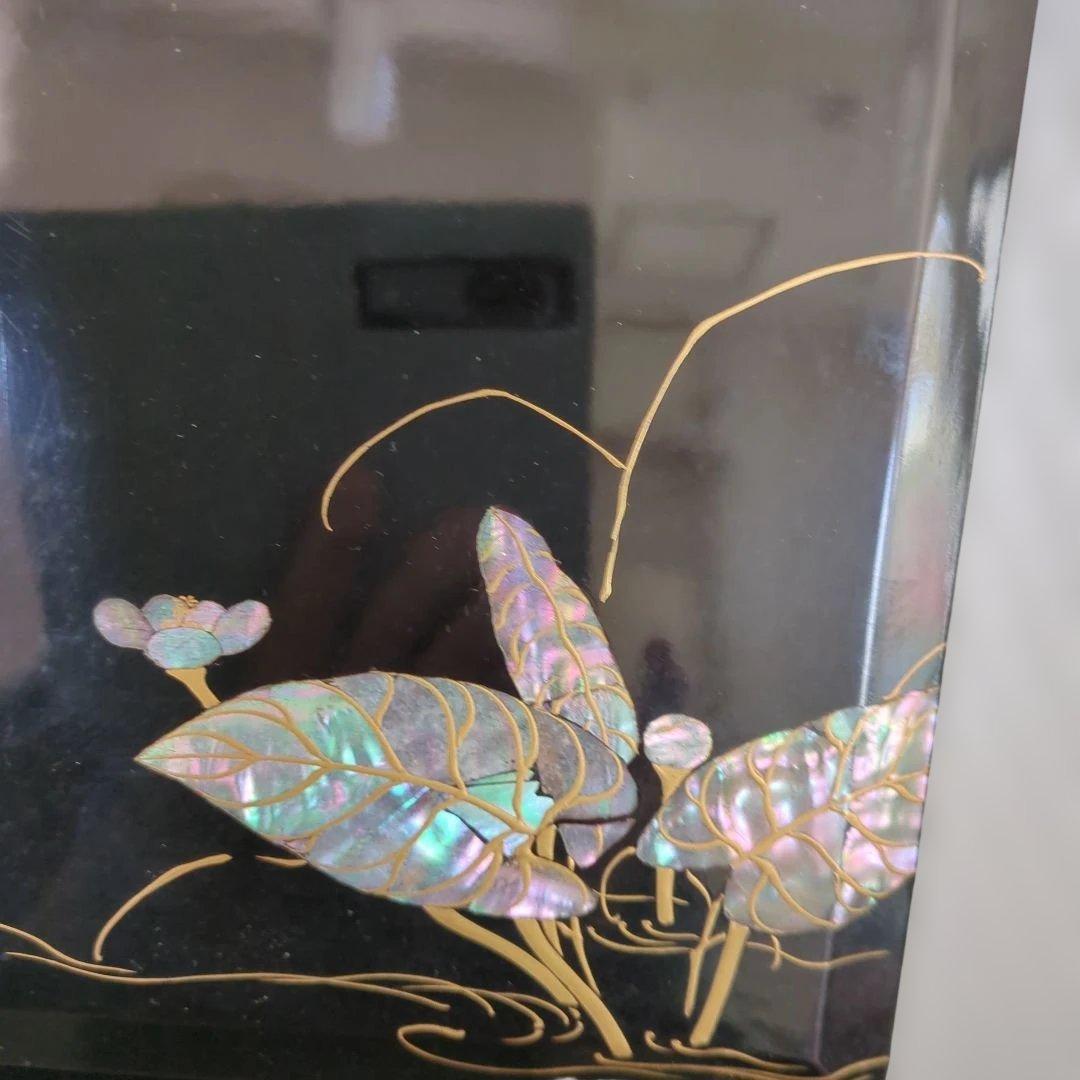 骨董 重箱 螺鈿 三段重 木製 漆器 正月 おせち 木箱