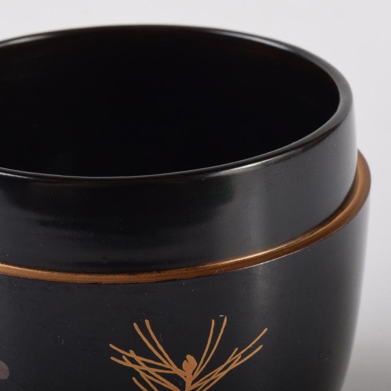 茶道具　加賀蒔絵師　中村湖舟作　松竹梅蒔絵　中棗　共箱　V　7214