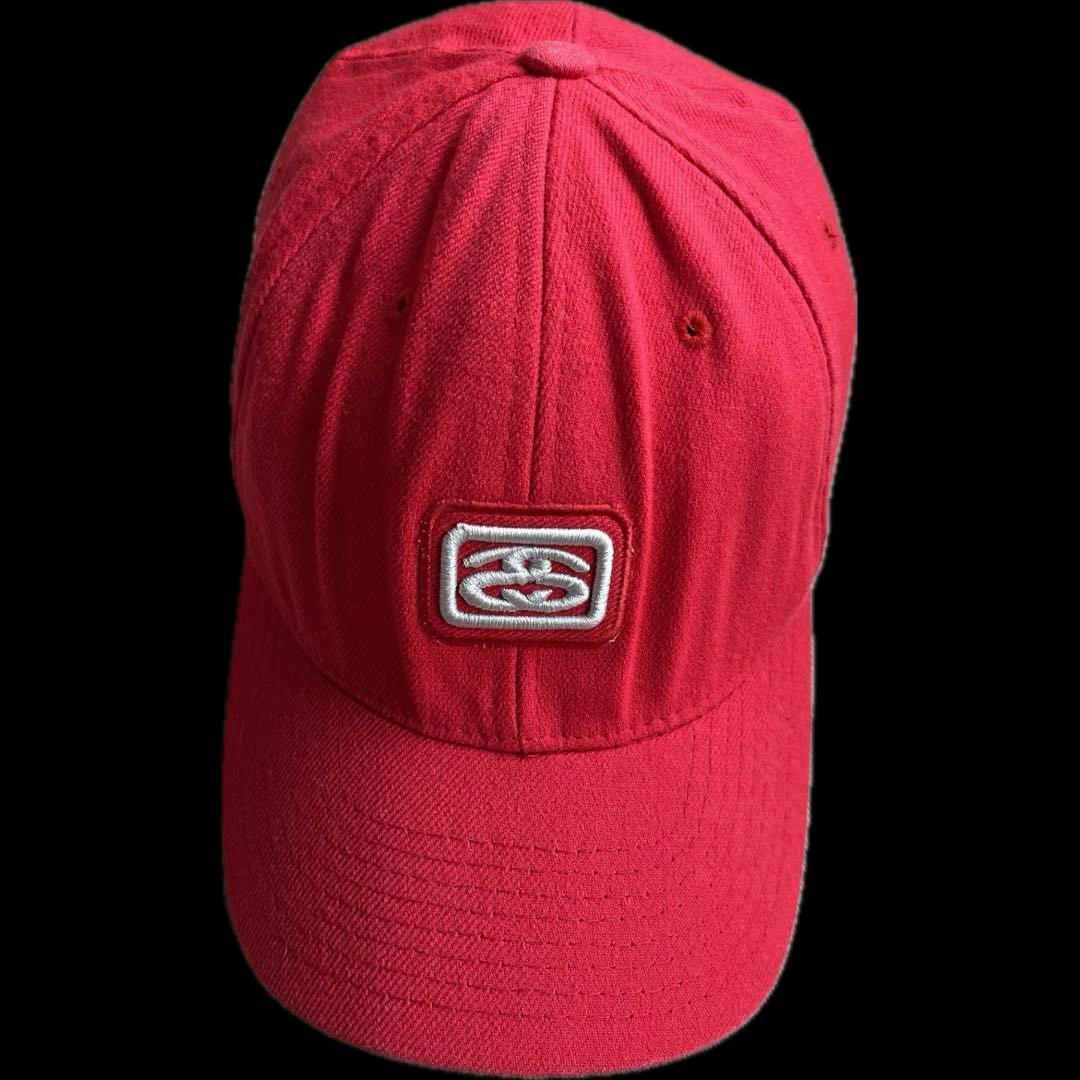SSリンク刺繍” old stussy 6パネルキャップ 白タグ USA製