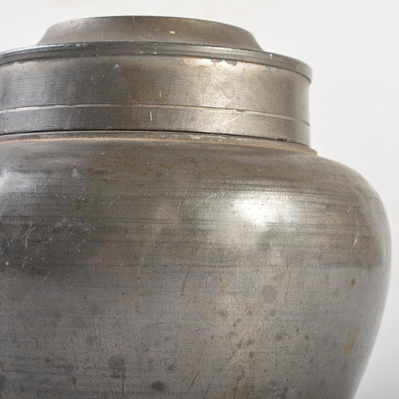 煎茶道具　鮎銅銘　古錫　茶壷　茶心壷　約242g　D　R7114