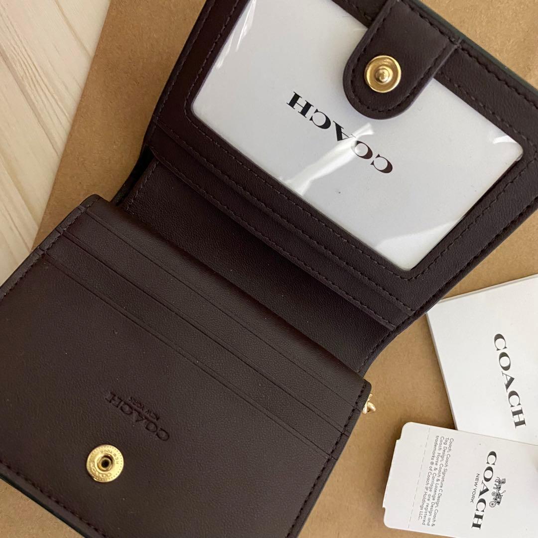 COACH コーチ 折り財布 カーキ 二つ折り財布 星柄 財布 L108812990