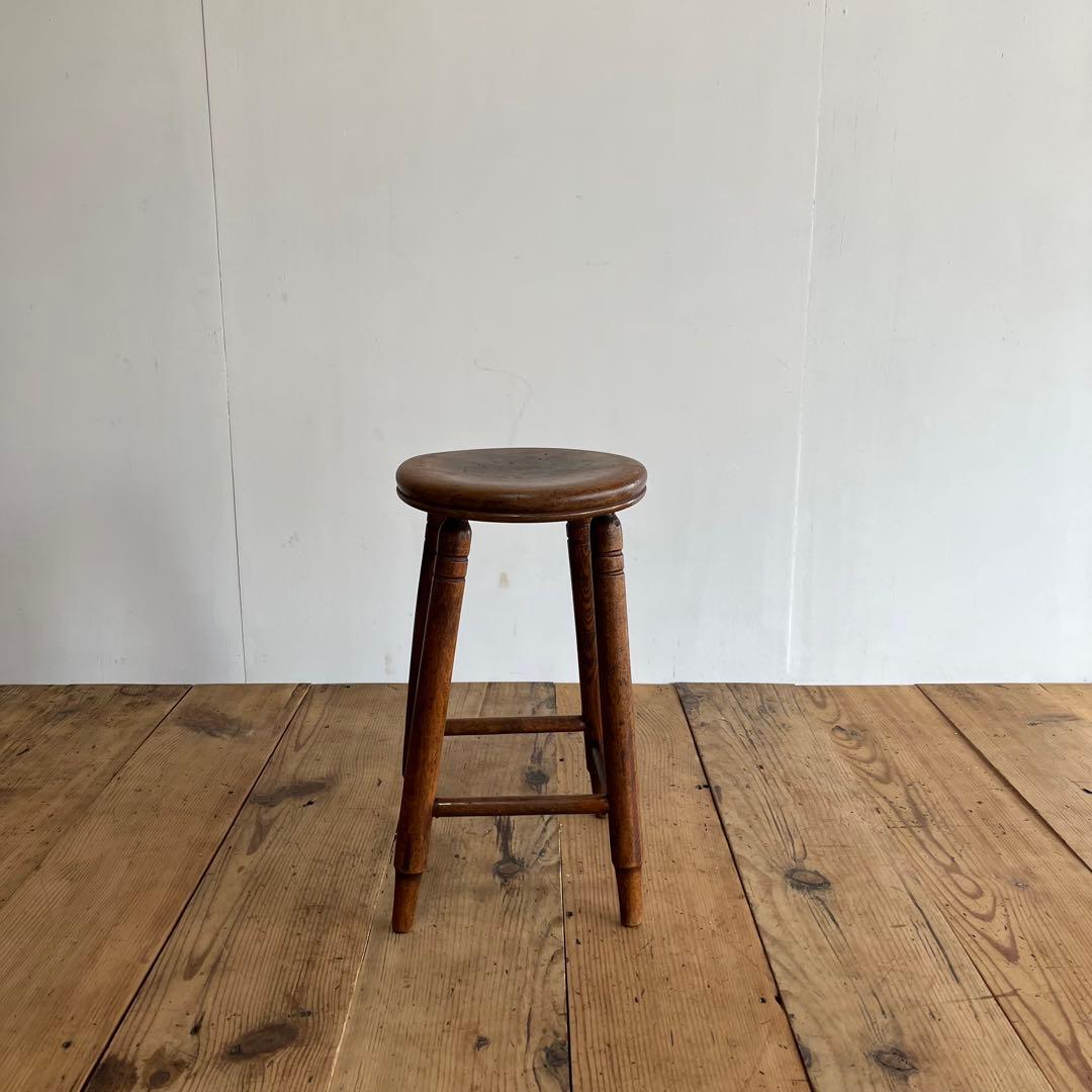 アンティーク スツール 椅子 無垢材 シャビー z858