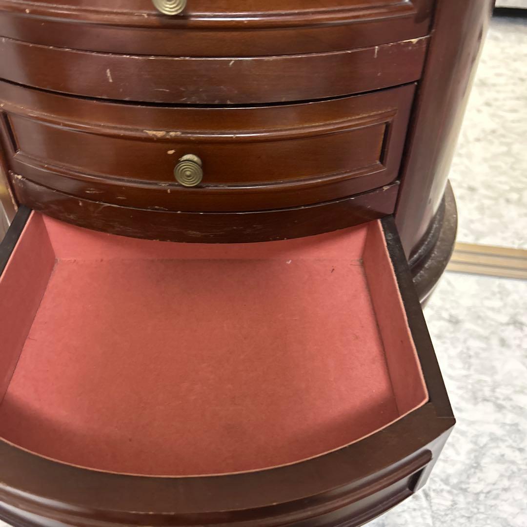 アンティーク ジュエリーチェスト 4段 猫足 3本足 天然木