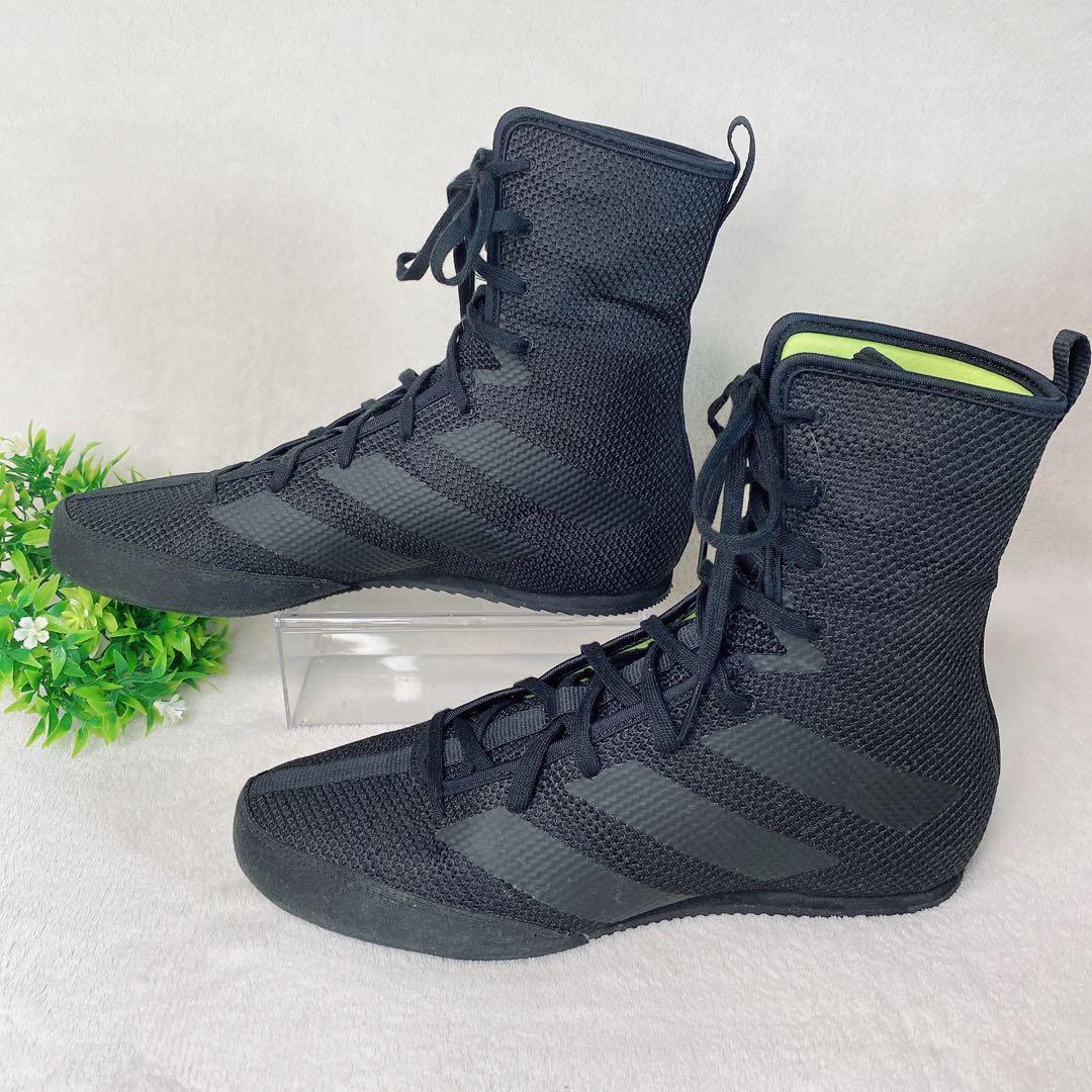 極美品 アディダス ボクシングシューズ ハイカットメッシュ ブラック 26.5