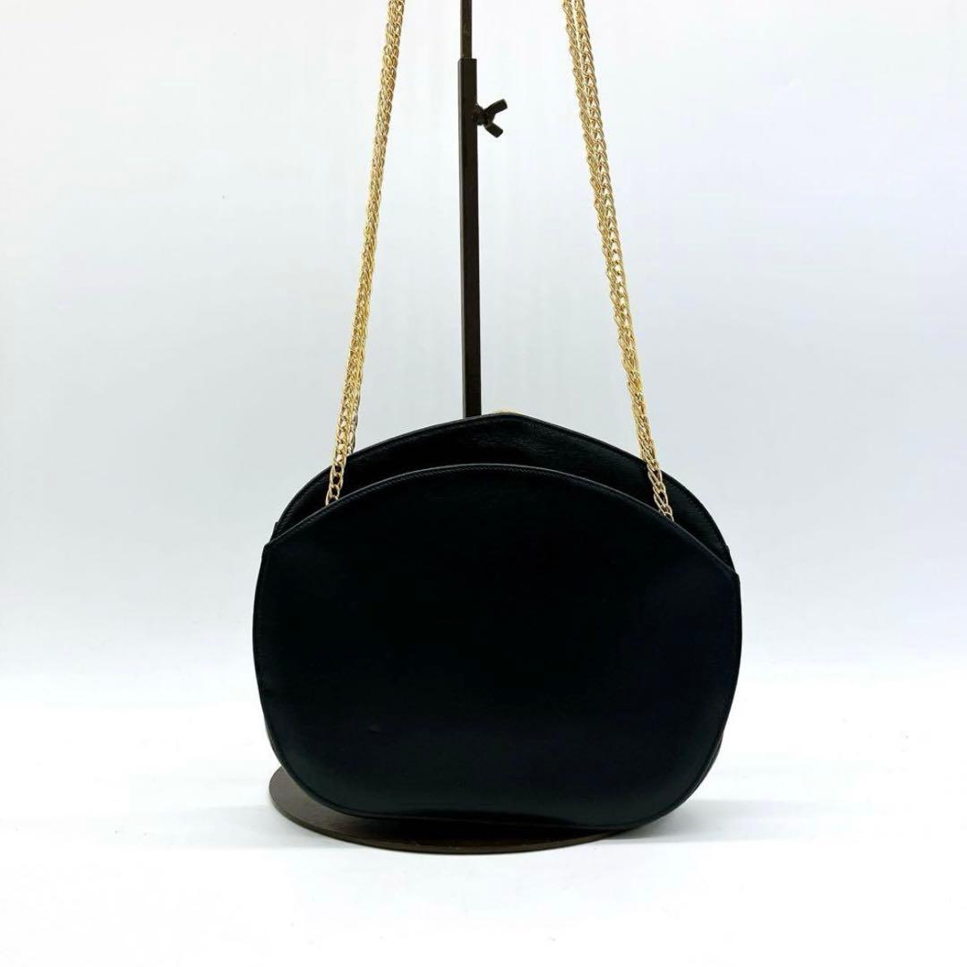 【Cartier】　ショルダーバッグ　濃紺色　ゴールド金具