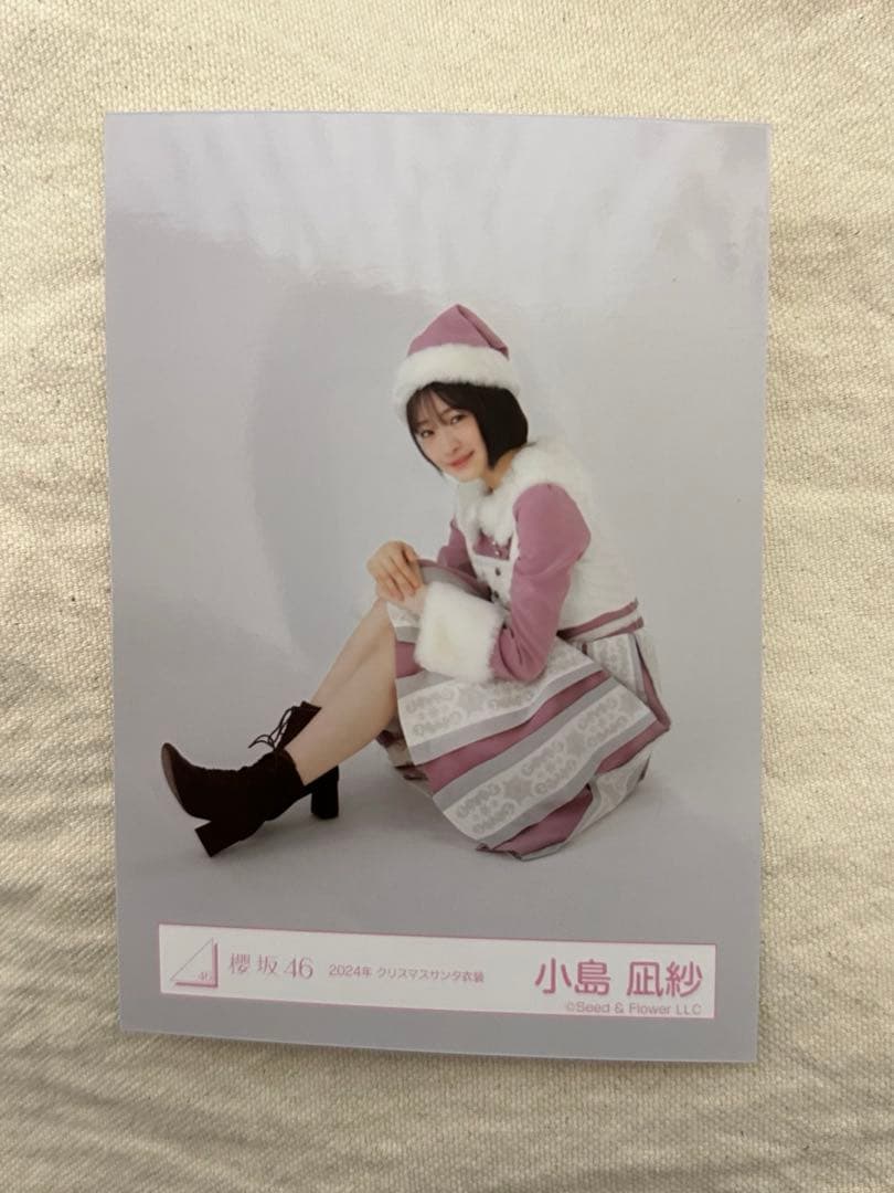櫻坂46小島凪紗 サンタ衣装2023生写真直筆サイン入り 小島凪
