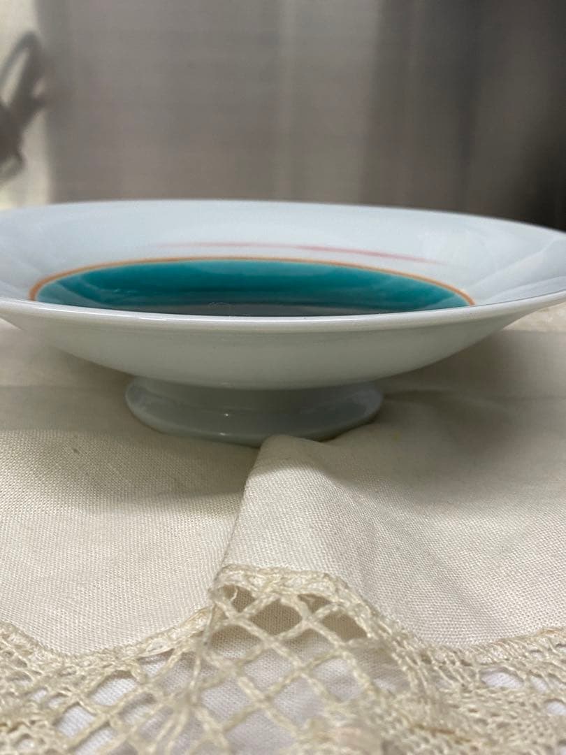 有田焼泰明窯　前田泰昭　高台皿　湖畔(未使用、実家保管品)