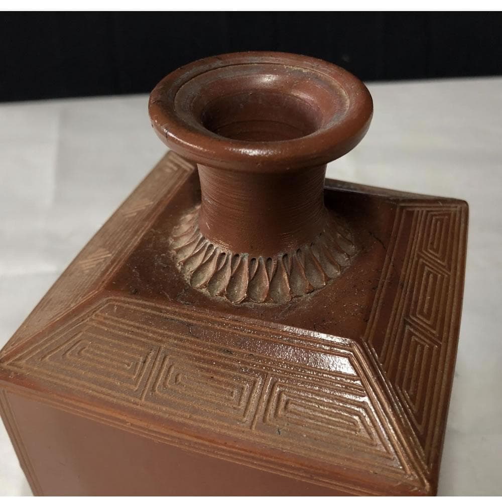 e2842 古備前 升徳利 松 角徳利 在銘 備前焼 酒徳利 (e1716)