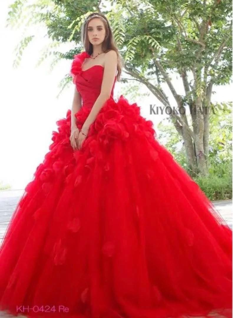 キヨコハタ　ウエディングカラードレス赤