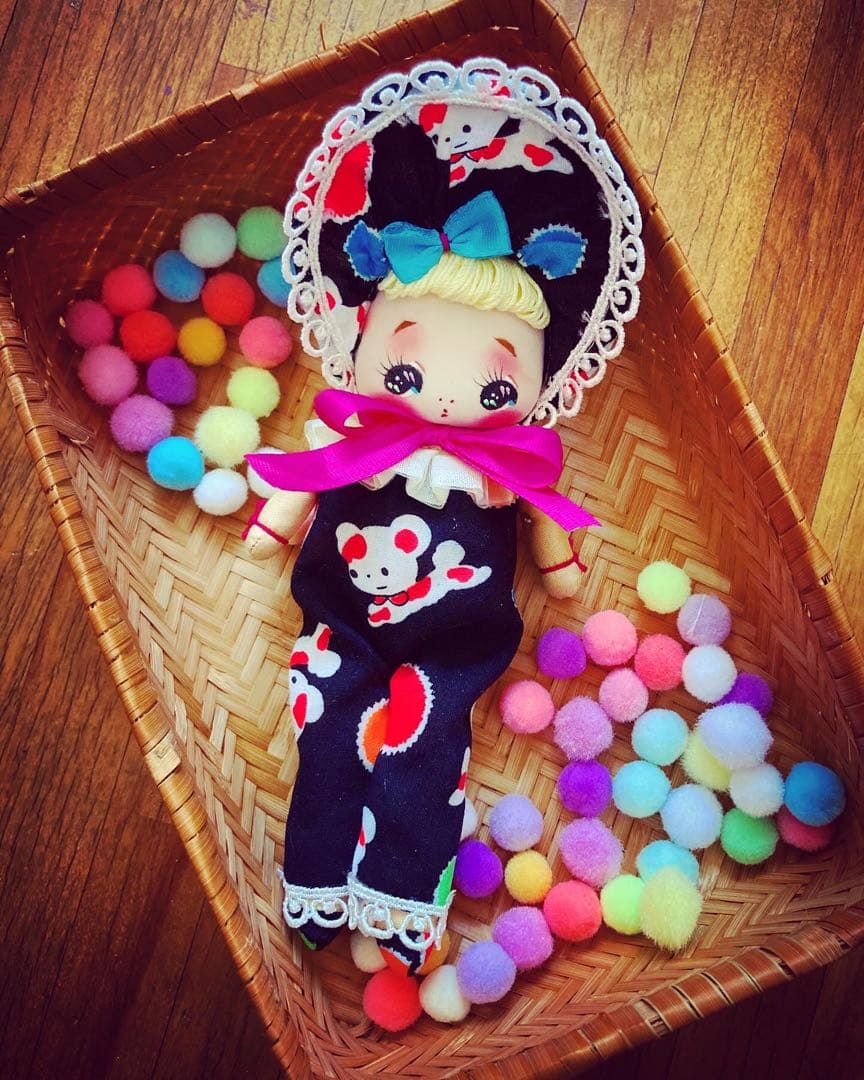 つきもとつきこの文化人形 ヘロヘロ人形 アンティーク着物 大正ロマン