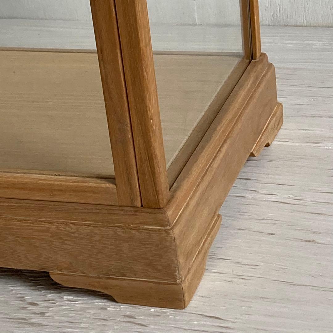 古い木製 ガラスケース 2段 卓上 ショーケース 展示ケース 小物入れ