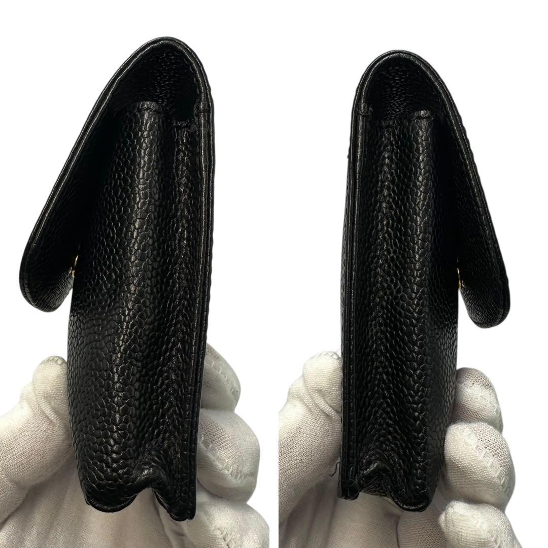 【極美品】箱付き シャネル シガレットケース タバコケース キャビアスキン 黒