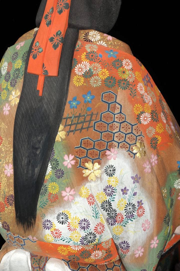 高古作】木彫彩色 能楽 熊野 能人形 昭和十五年 共箱 二