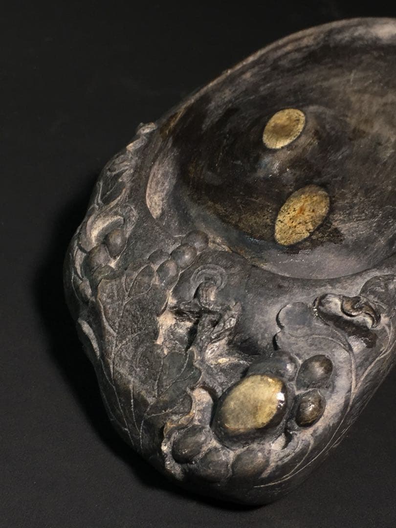 旧蔵 天然 骨董品 端硯 在銘 書道用文房具 文房珍品 アンティーク