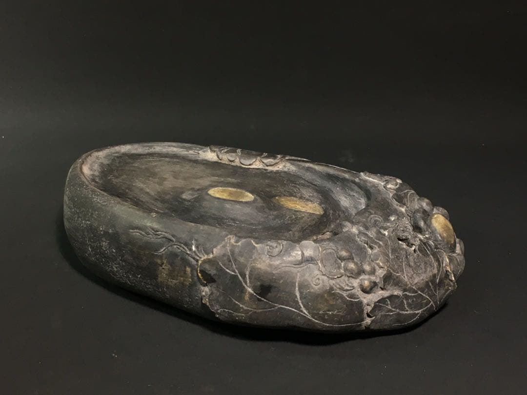 旧蔵 天然 骨董品 端硯 在銘 書道用文房具 文房珍品 アンティーク