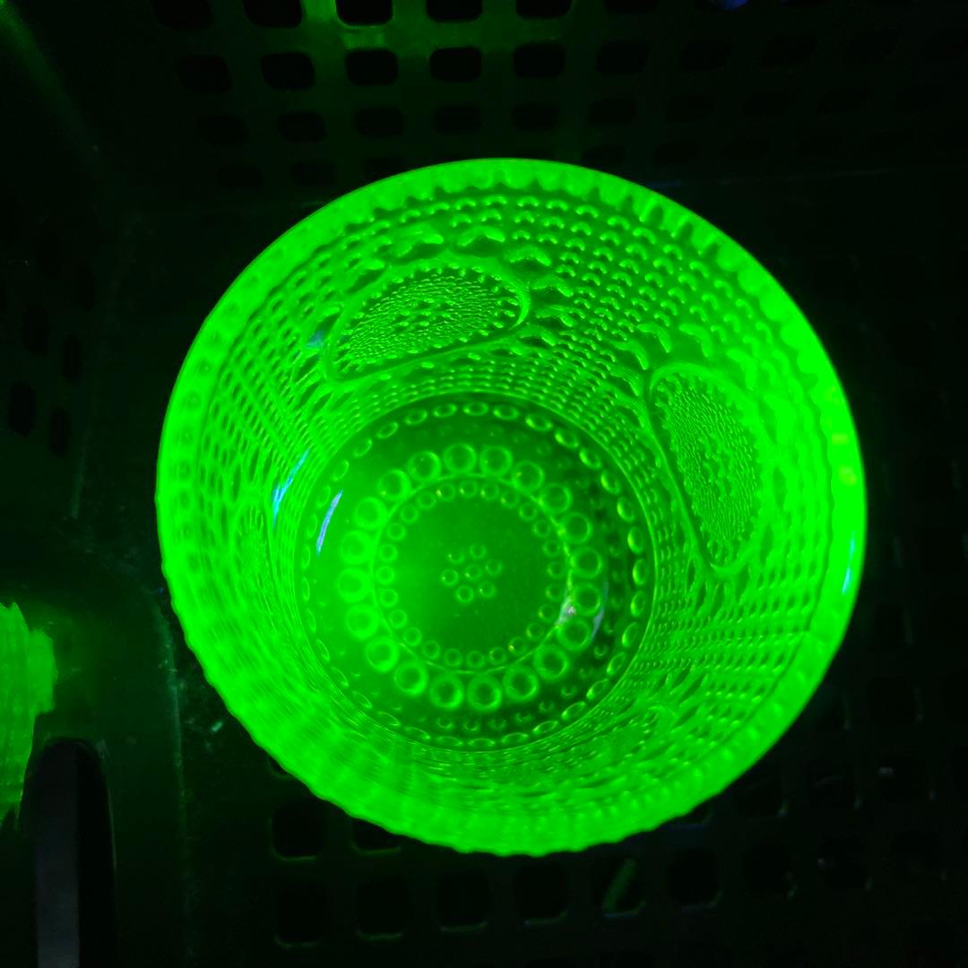 骨董 時代ガラス フィンランド グラッポニア グラス コップ ウラン1客