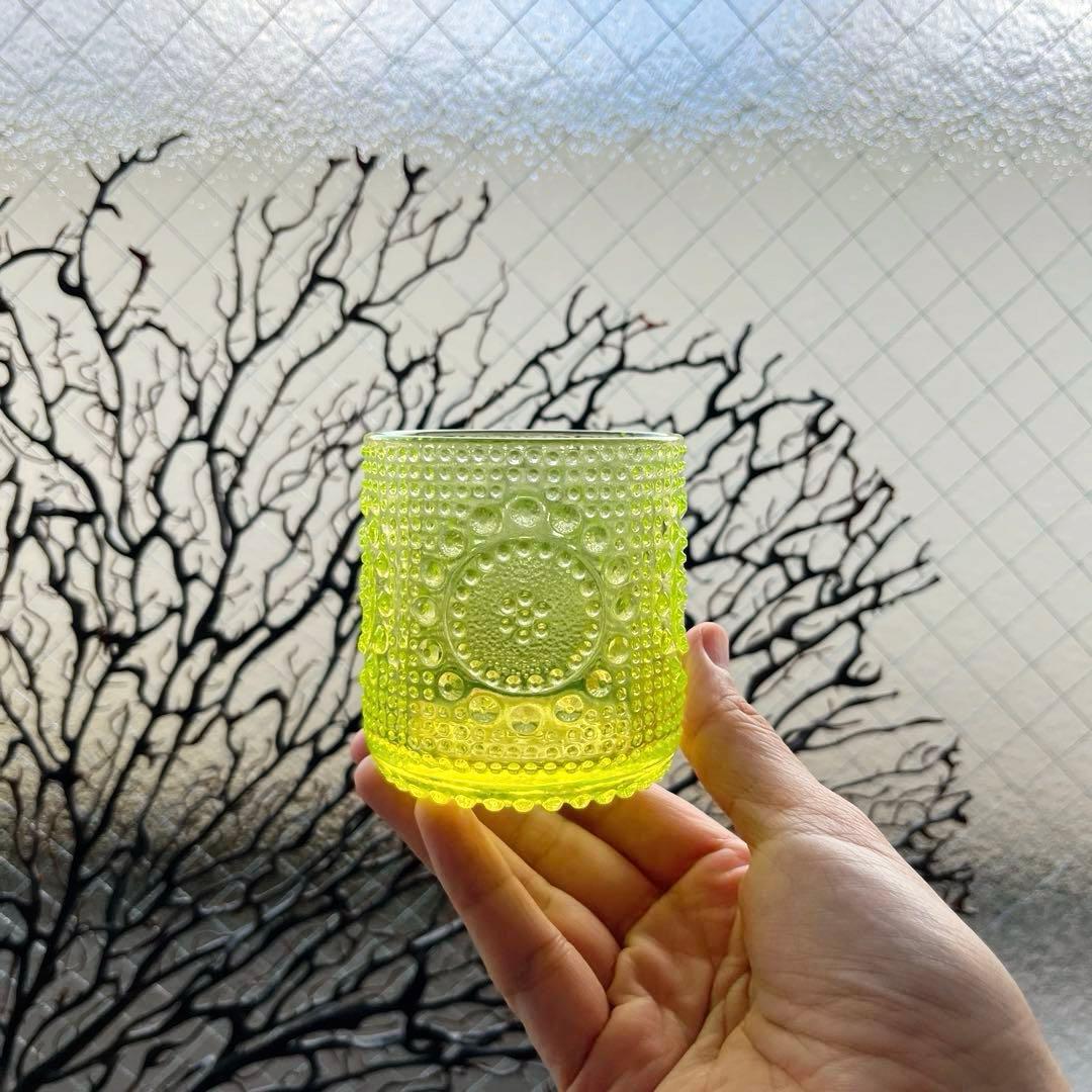 骨董 時代ガラス フィンランド グラッポニア グラス コップ ウラン1客