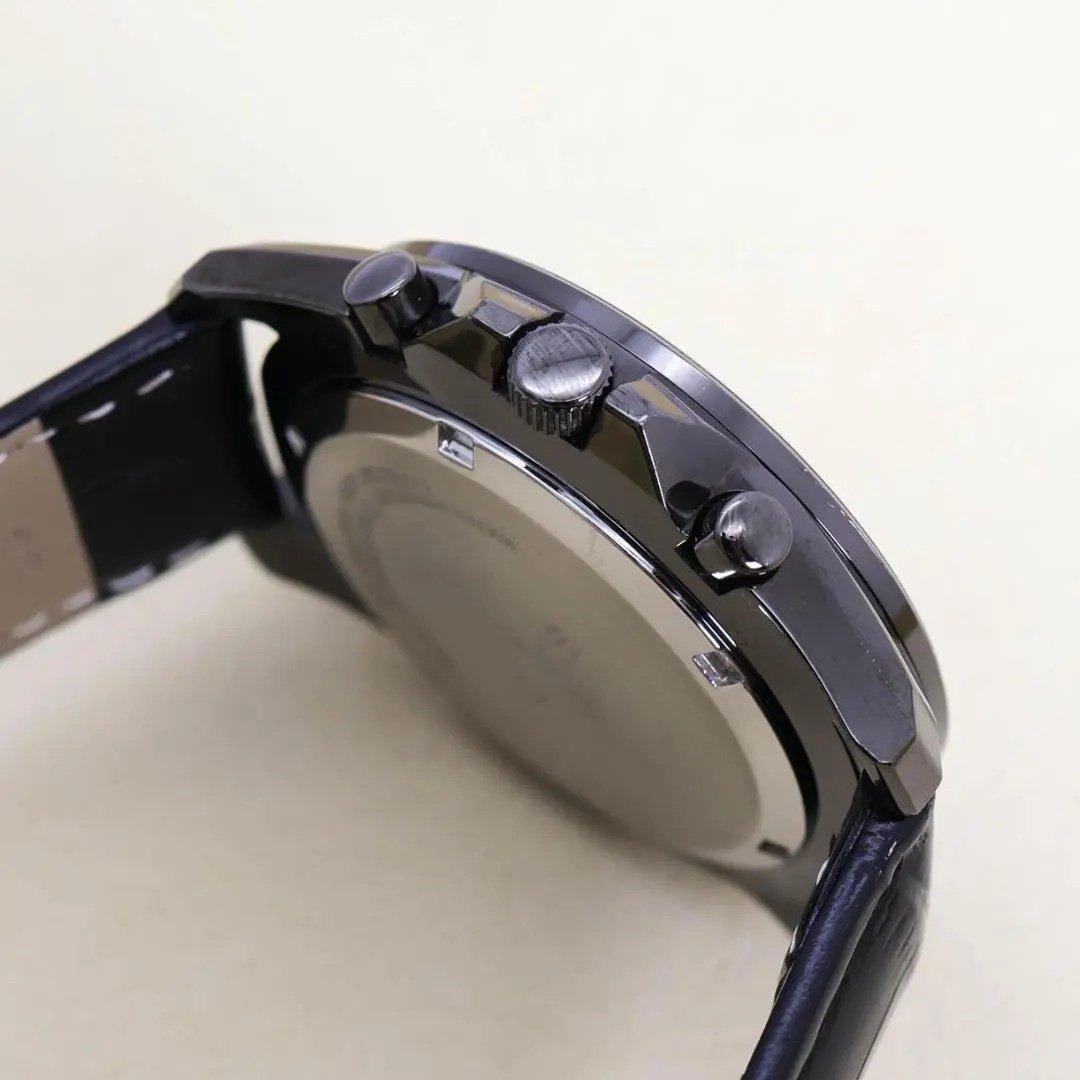 稼働 SEIKO 腕時計 クロノグラフ ブラック デイト 新品電池 2547