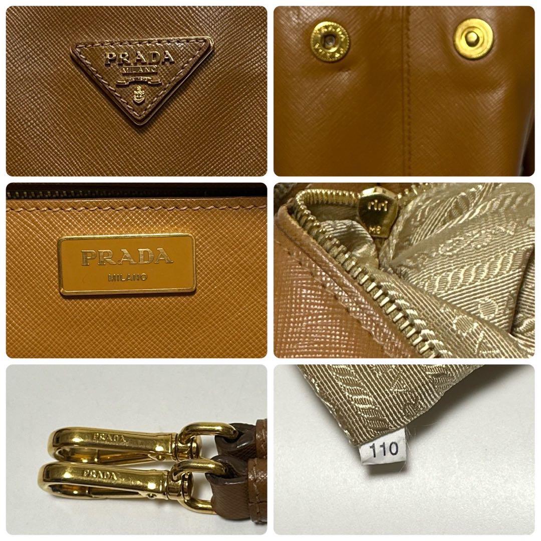 s64【美品】プラダ　三角ロゴ　サフィアーノ　ガレリア2wayショルダーバッグ.