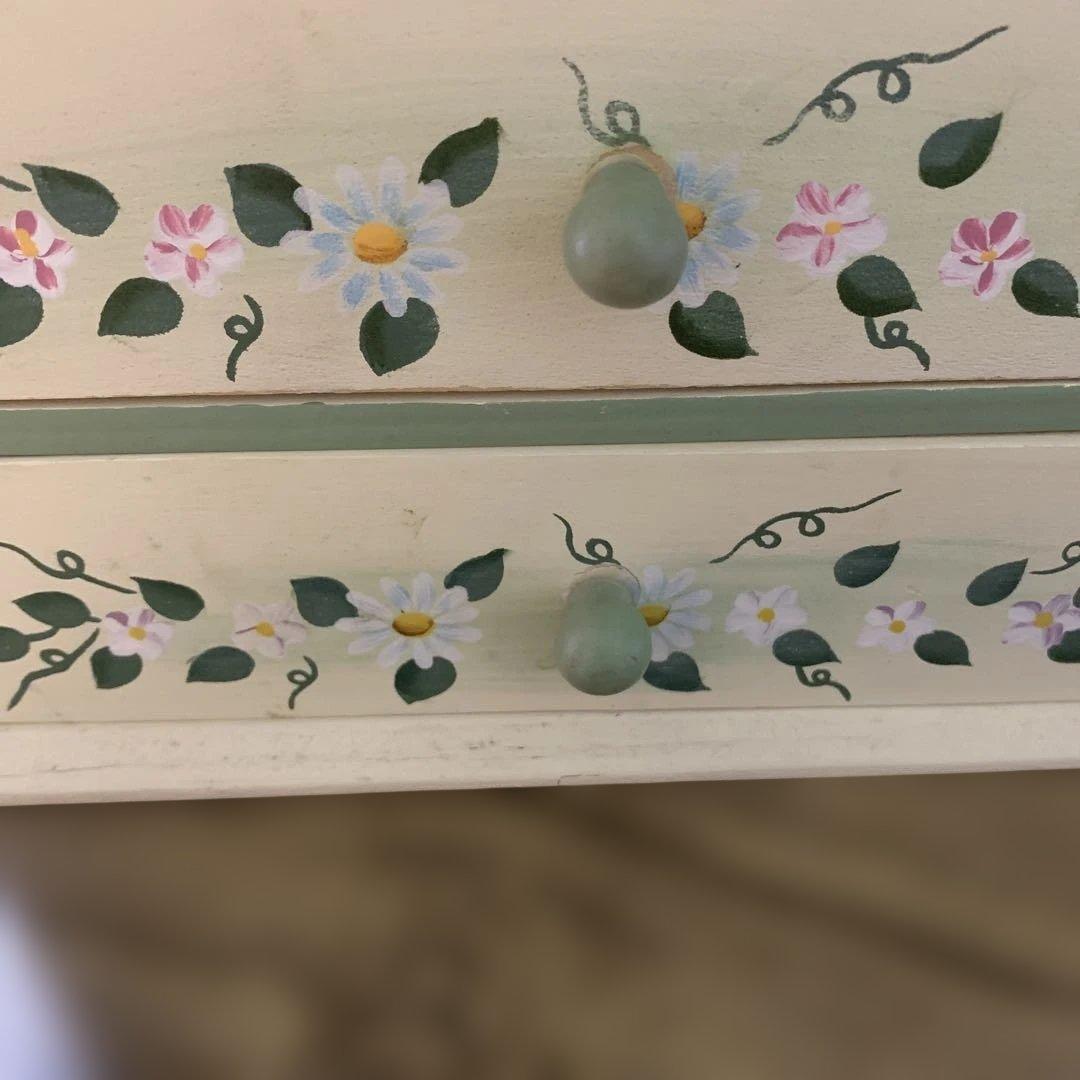 アンティークレトロ☆マーガレット☆ペイントデザイン☆ミニチェスト