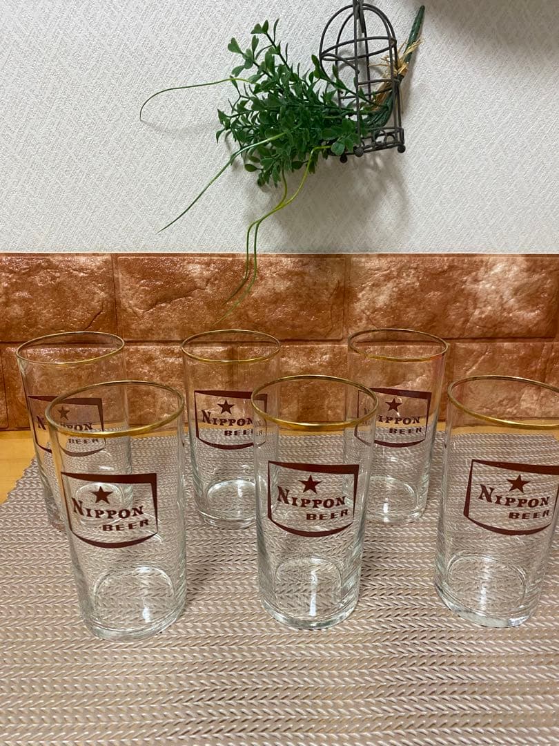 希少 アンティーク 日本麦酒株式会社 ☆ニッポンビール グラス 6個セット