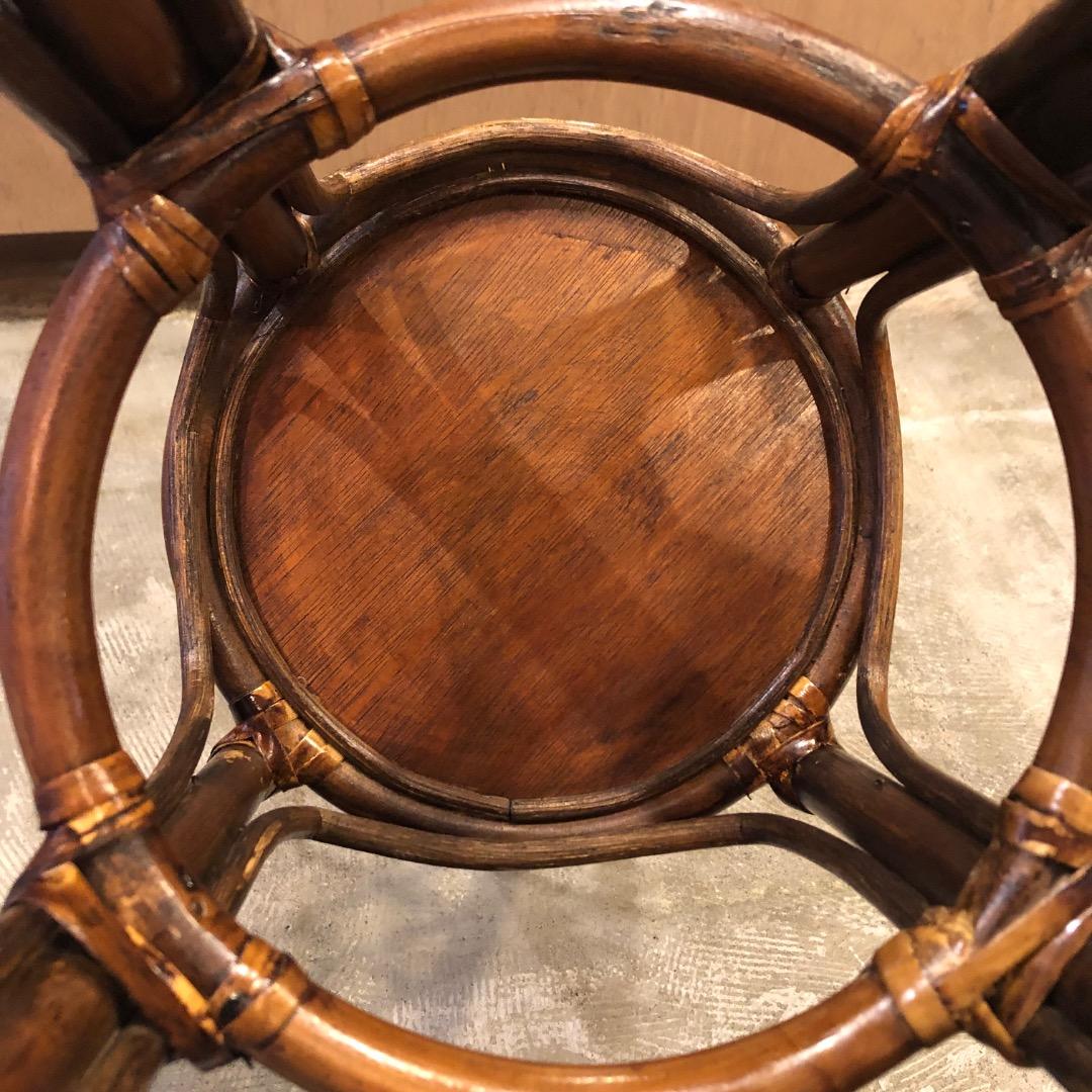 ラタン ハイバックスツール　ミニ椅子　インテリア用　ティスプレイ　花台