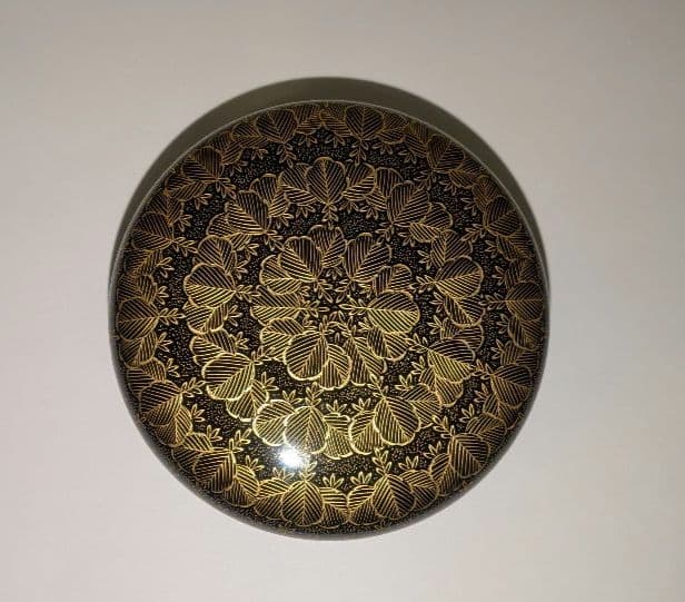 沈金桐』前志芸男輪島塗沈金桐 中棗茶道具茶器的々斉永田宗伴書付