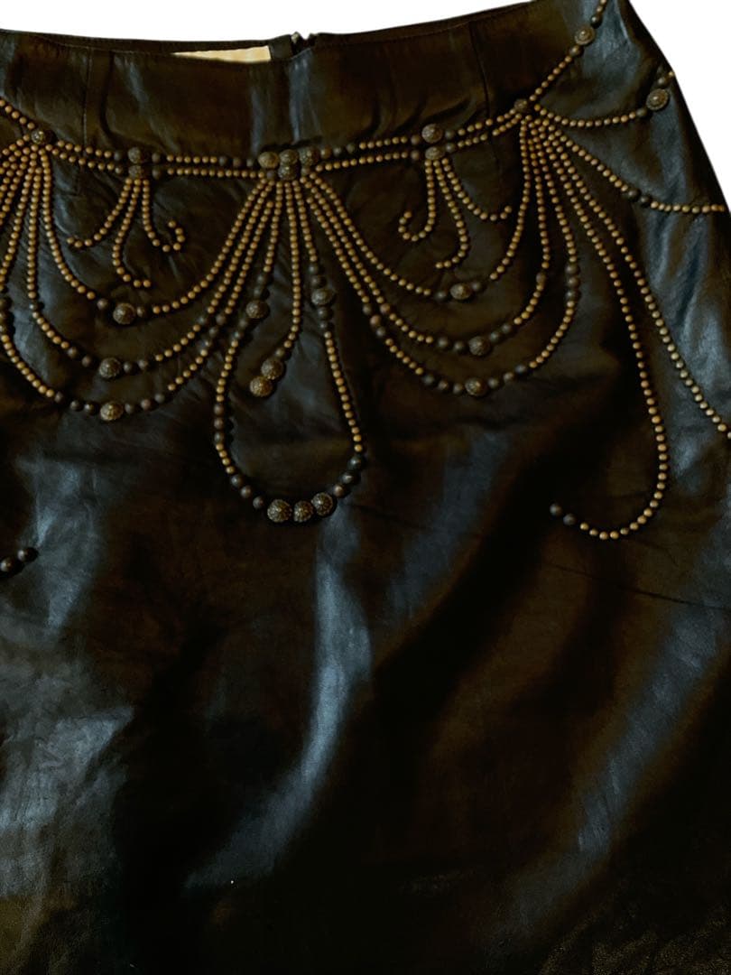 SHARE SPIRIT シープレザータイトスカート 黒