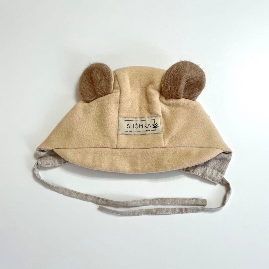ASHgeneration / wool / almond/bear/51cmshomka wool bonnet puppy
