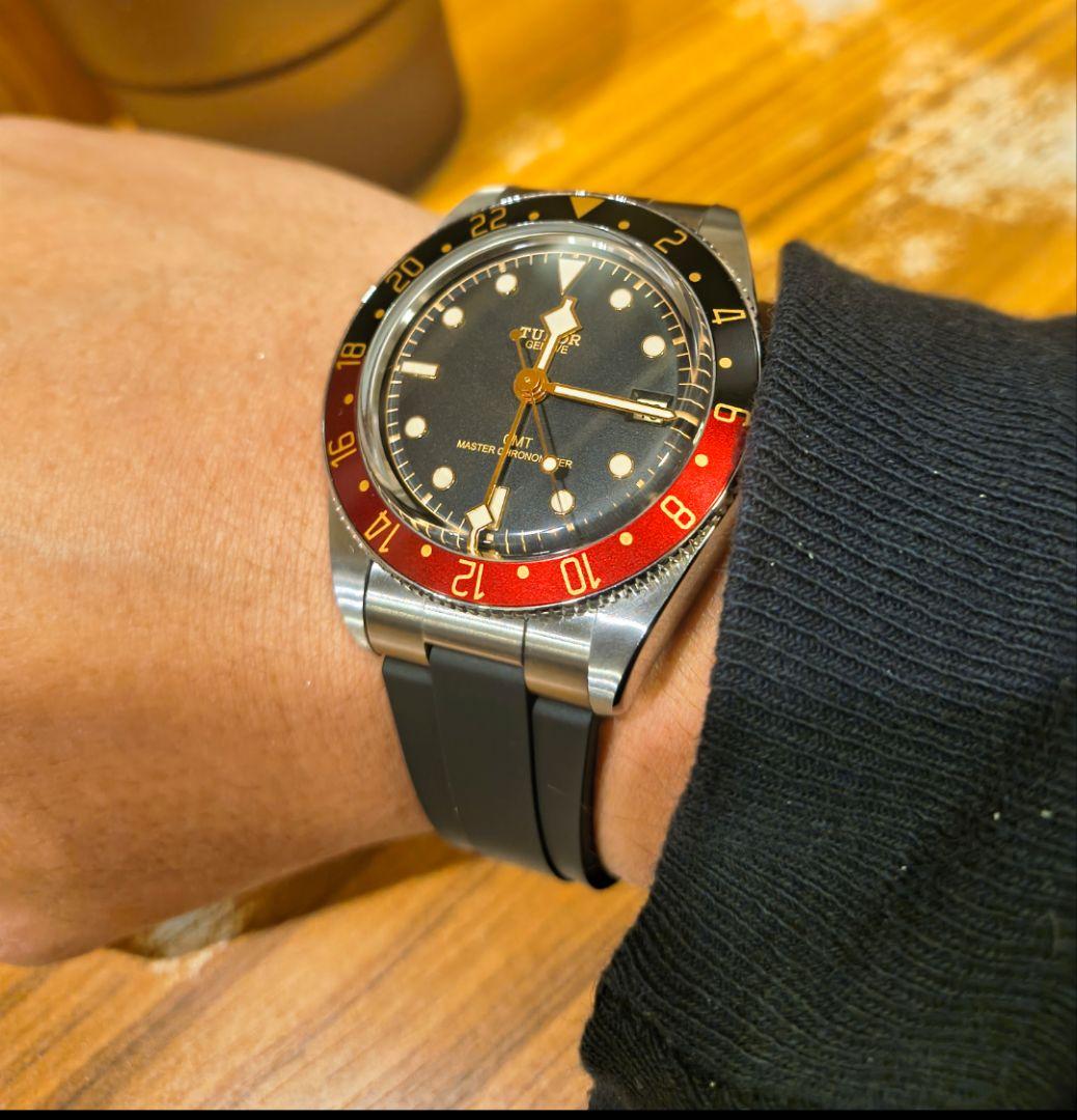 【美品】正規品 TUDER ブラックベイ 58 GMT 専用 ラバーベルト