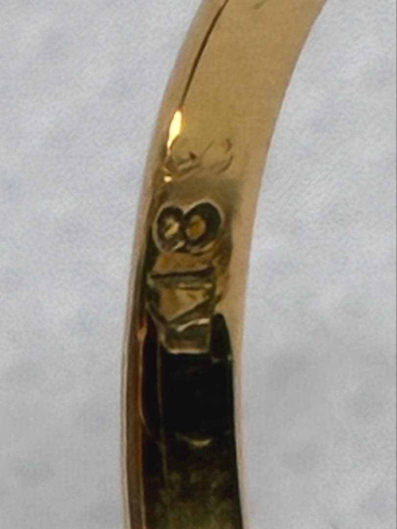 18金　グリーンストーン オーバルリング