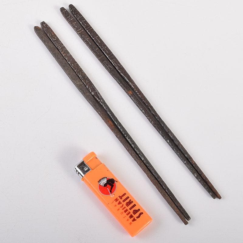 茶道具　古鉄　火箸　二組　文字あり　C　6932