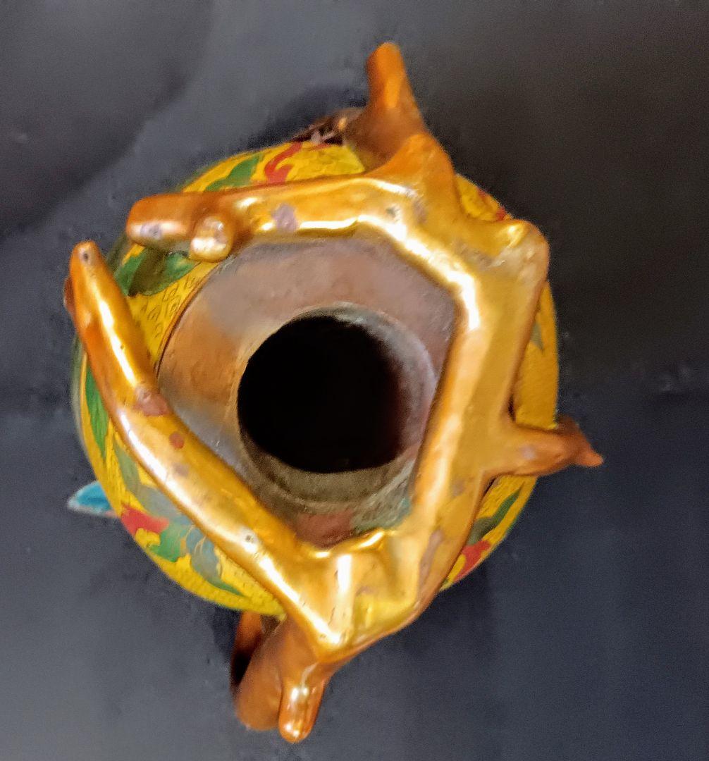 茶壺 七宝焼き 倣古 水差し 置物 中国 大きい オブジェ 工芸品 インテリア