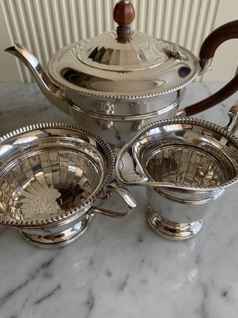 純銀 シルバー ティーセット ティーポット 英国 ロンドン1931年