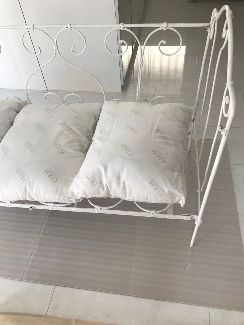 アンティーク ホワイト家具 アイアン ベビーベッド