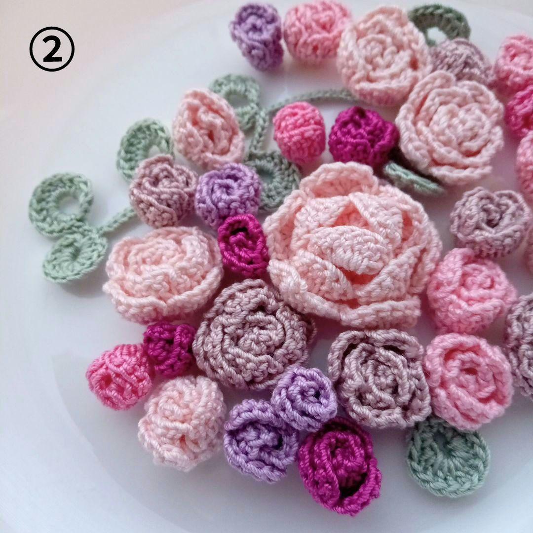 tulip ✻新色先行販売✻ かぎ針編みの花 立体 お花モチーフ 花束