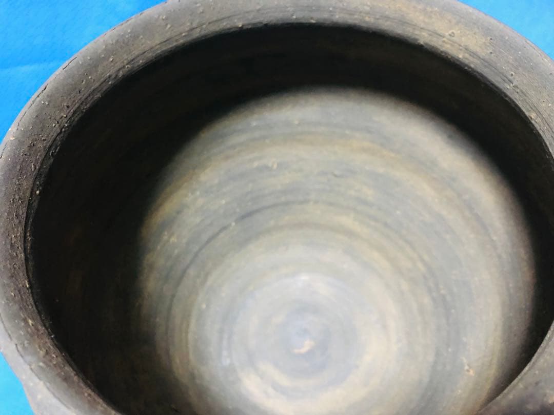 須恵器 土器線刻模様の陶器香炉？瓶？