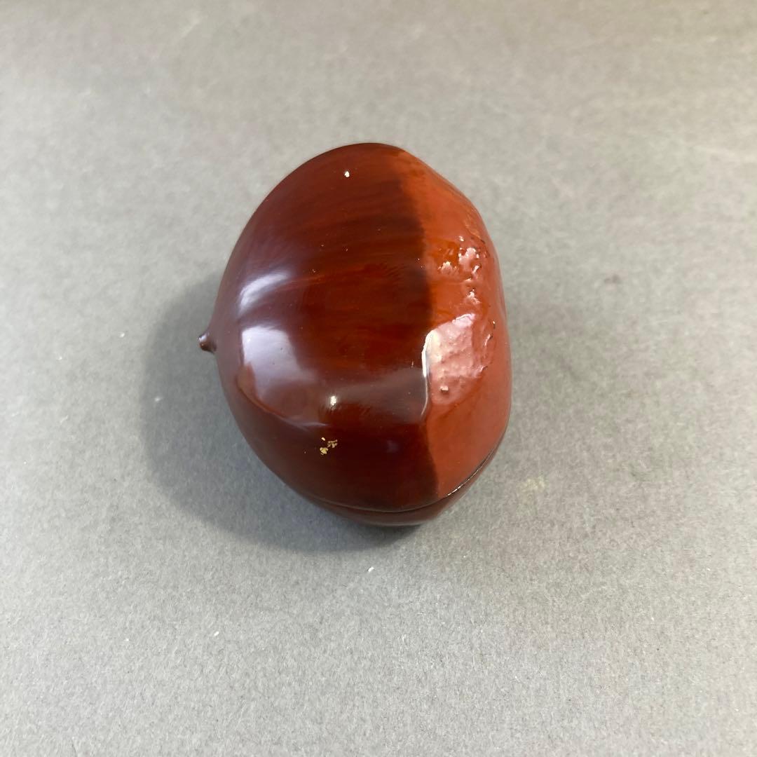 茶道具 乾漆 栗香合 畦地粒俵 造 内側全面金箔貼り 共箱 S73KG