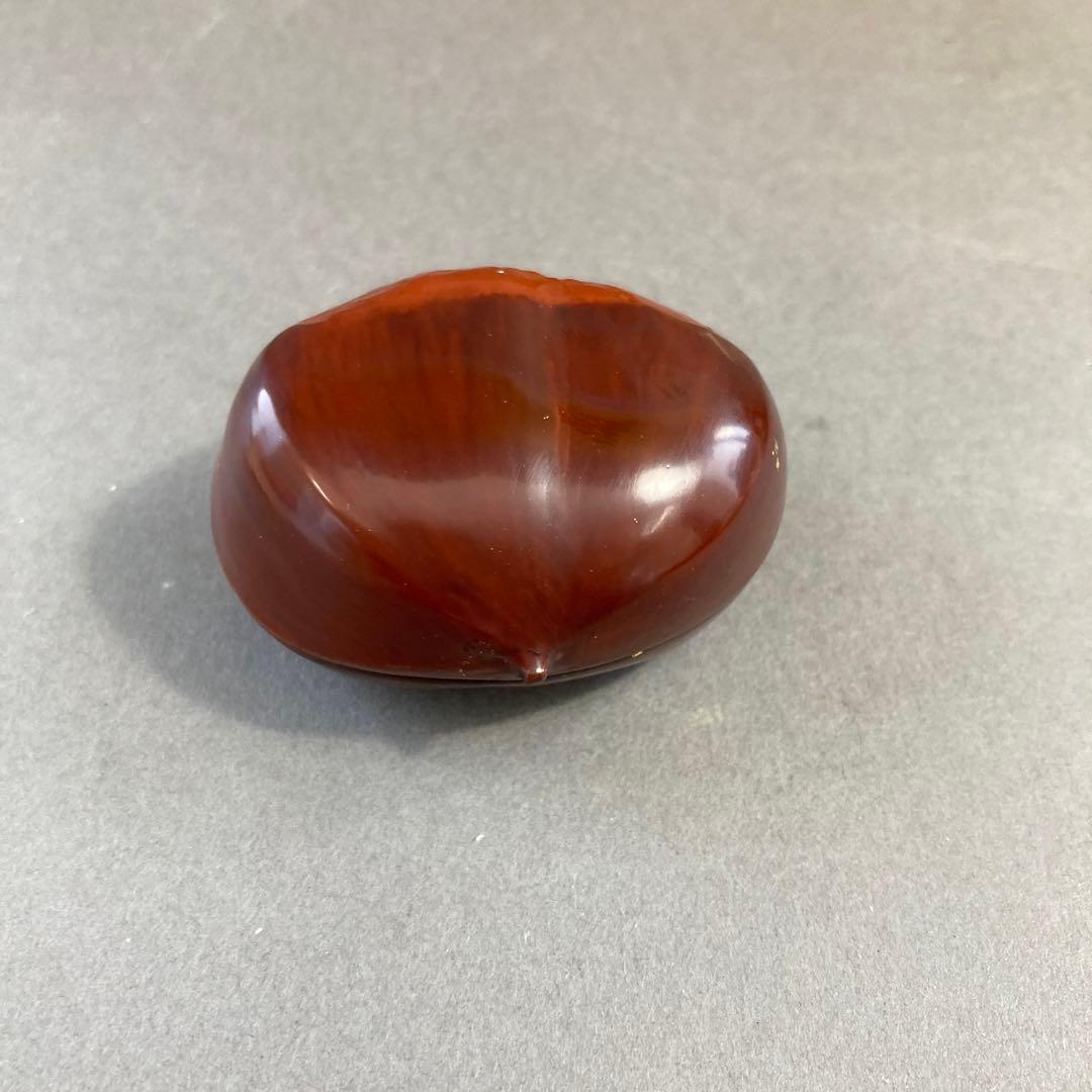 茶道具 乾漆 栗香合 畦地粒俵 造 内側全面金箔貼り 共箱 S73KG