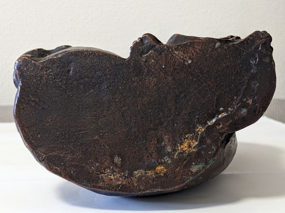 ♢時代物 置物飾り 江戸時代頃 唐子に布袋像？鉄製？備前焼置物 七福神