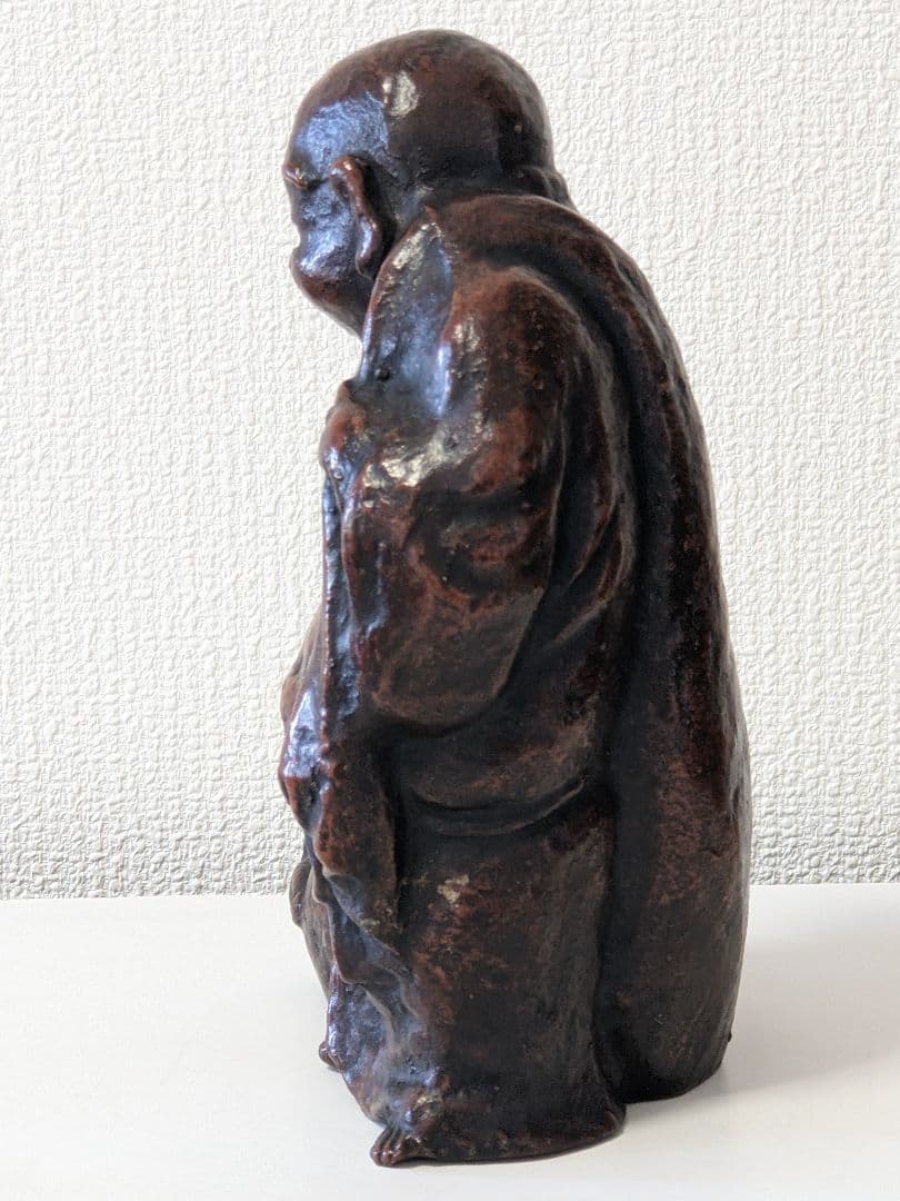 ♢時代物 置物飾り 江戸時代頃 唐子に布袋像？鉄製？備前焼置物 七福神