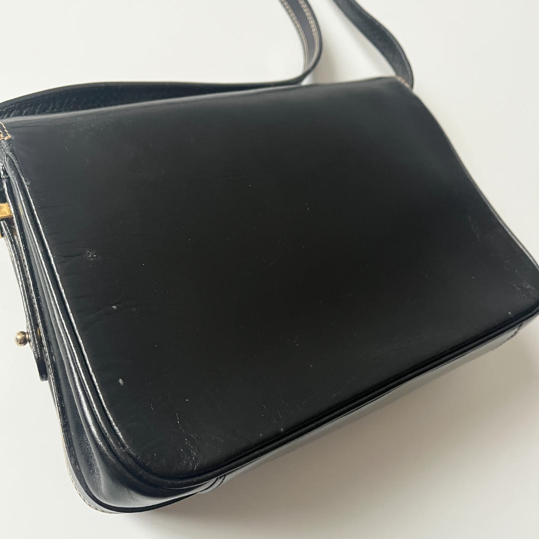 【希少】BALLY ショルダーバッグ ブラック レザー ヴィンテージ