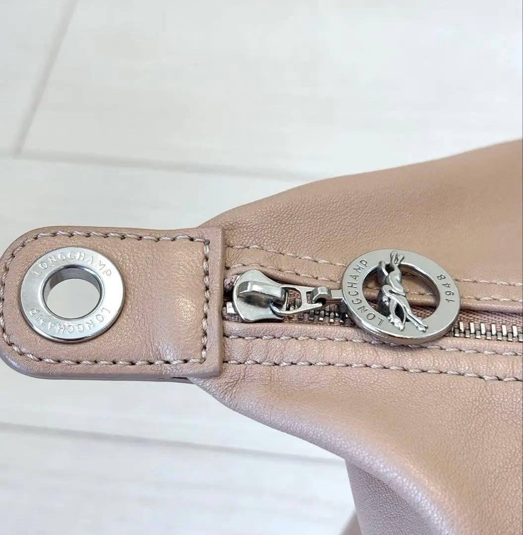 美品♡【ロンシャン】プリアージュキュイールL ベージュ